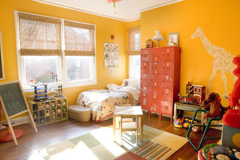 Storage Kids Room on Metal Lockers For A Cozy Industrial Kids Room  Via Apartmenttherapy
