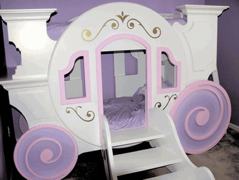 girls princess carriage bed