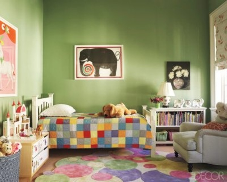 green kids bedroom