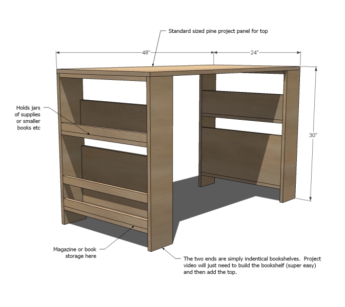 Comfortable Diy Storage Leg Desk For Kids Kidsomania