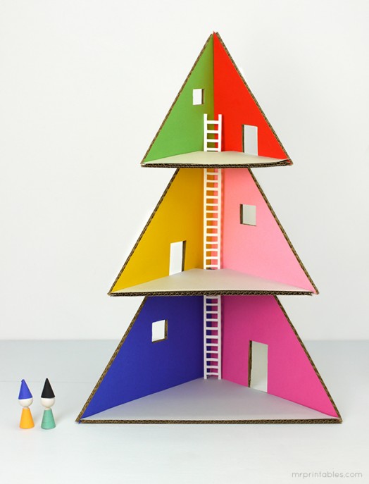 DIY Christmas Tree Doll House | Kidsomania