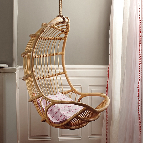 Comfy Hanging Rattan Chairs For You And Your Kids | Kidsomania