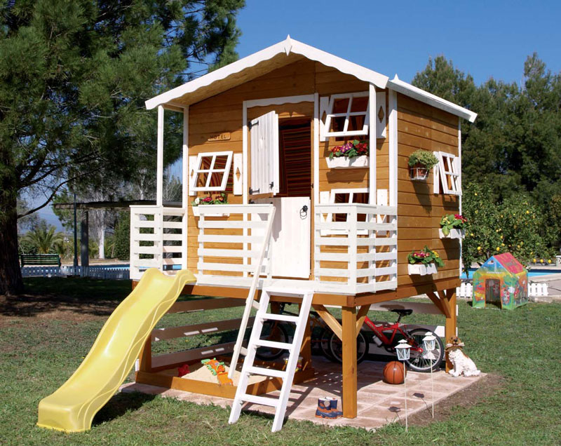 Wood Outdoor Playhouses for Girls and Boys from Green ...