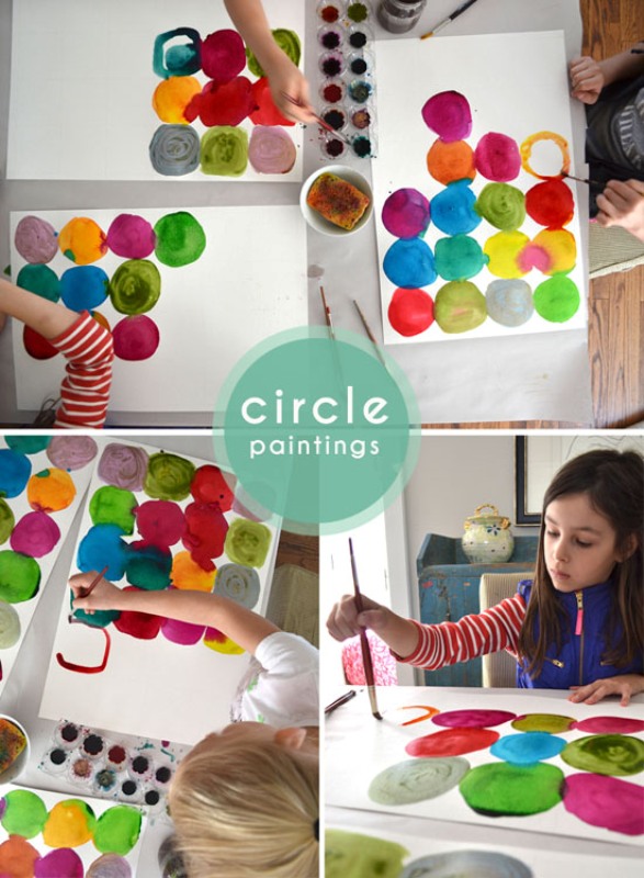 DIY Watercolor one diy  room decor Paintings Kidsomania Circle  Funny Kids: direction For