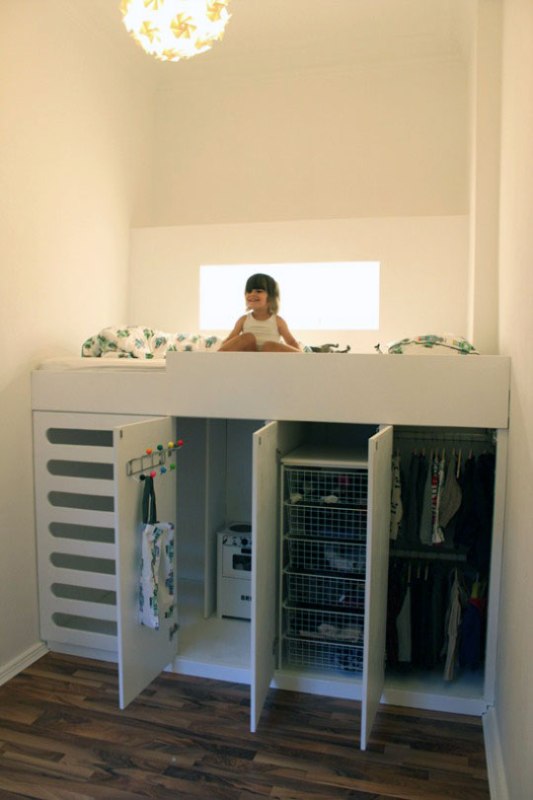 loft bed with closet underneath