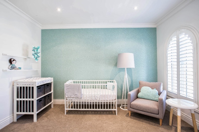 mint and grey nursery decor